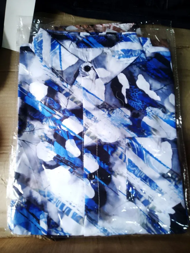 Blue Abstract Print Shirt - Clothes at Uncle G Mart Kilimani