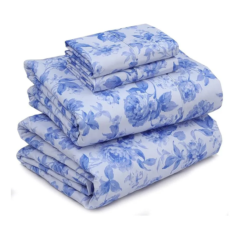 Blue Floral Bedsheet Set