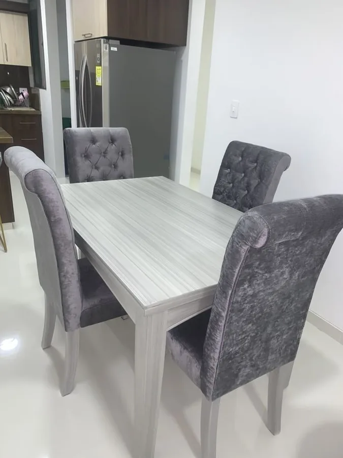 Dining Table with Four Grey Velvet Chairs in Kilimani | Uncle G Mart