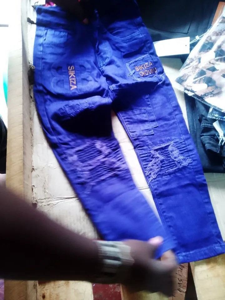 Kids Blue Patch Jeans - Clothes at Uncle G Mart Kilimani
