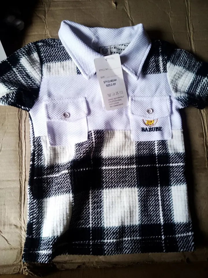 Kids Checked Polo Shirt - Clothes at Uncle G Mart Kilimani