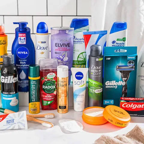 Personal care products: body wash, deodorant, toothpaste and razors at Uncle G Mart Kilimani, Nairobi