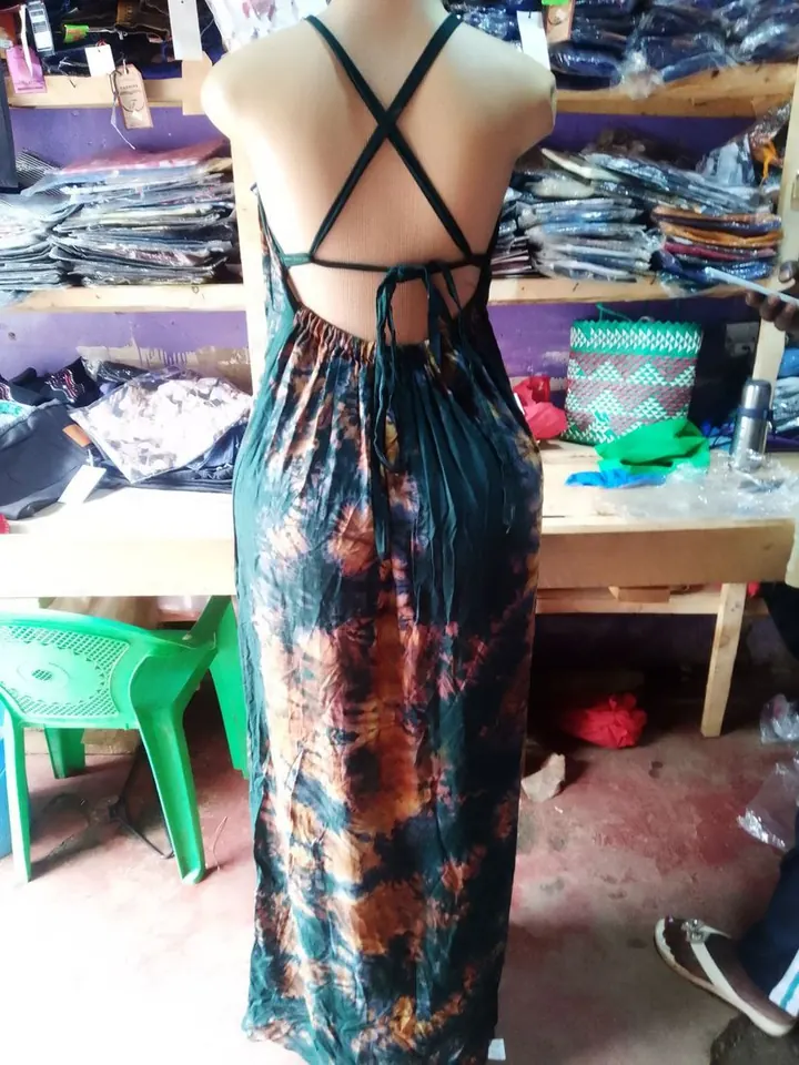 Tie-Dye Backless Maxi Dress - Clothes at Uncle G Mart Kilimani